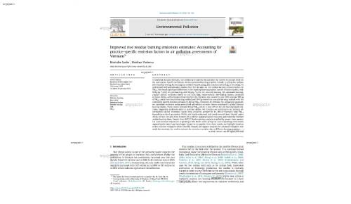 Improved rice residue burning emissions estimates: Accounting for practice-specific emission factors in air pollution assessments of Vietnam*